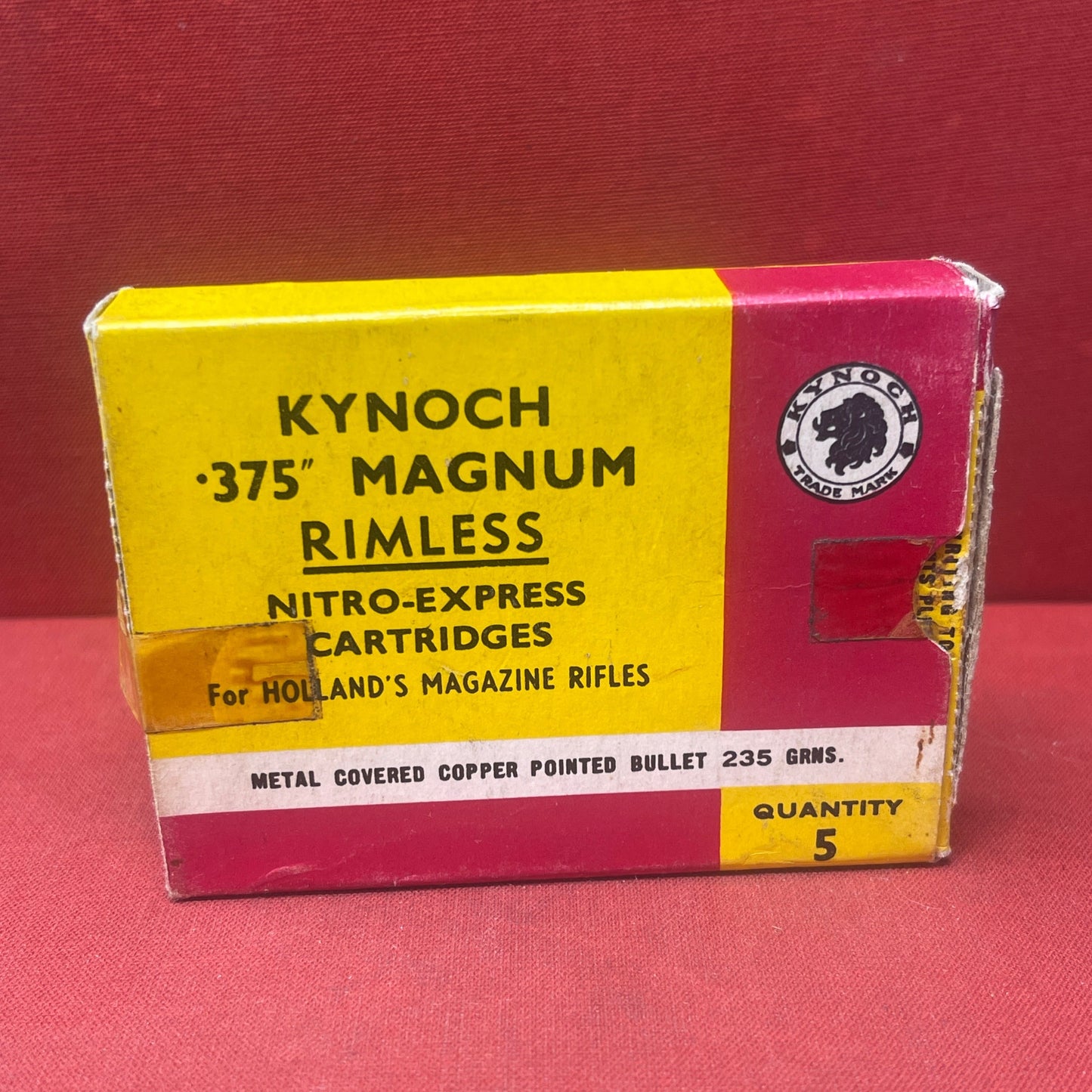 5 x Kynoch .375 Magnum Rimless in original box