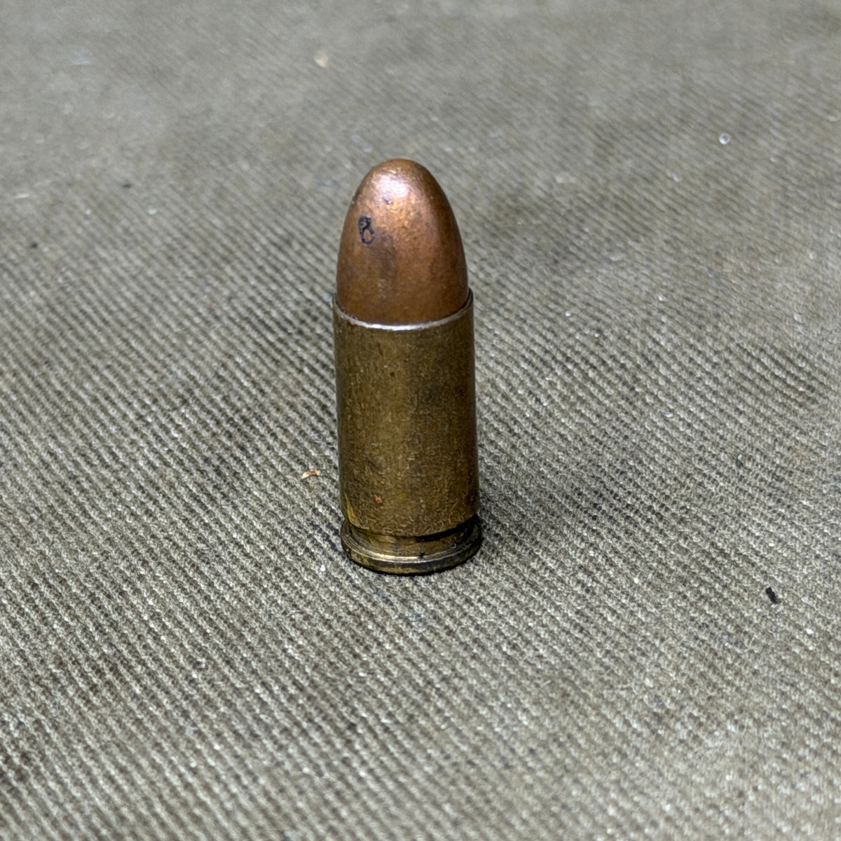 Original WW1 German 9mm Parabellum Cartridge – DWM Karlsruhe 1918 – Inert