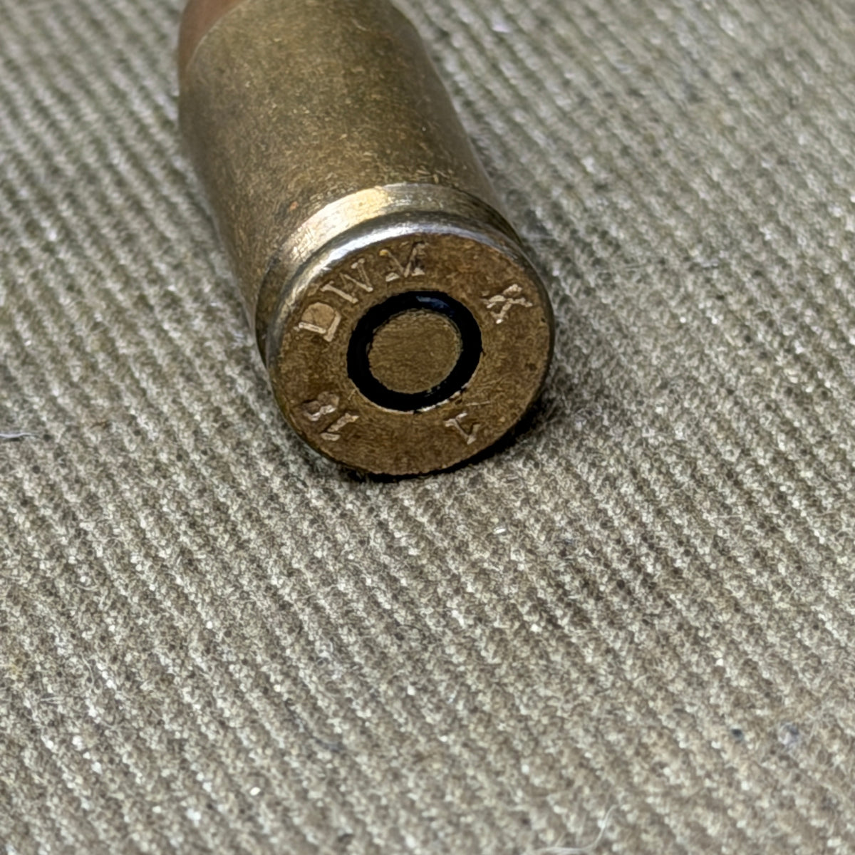 Original WW1 German 9mm Parabellum Cartridge – DWM Karlsruhe 1918 – Inert