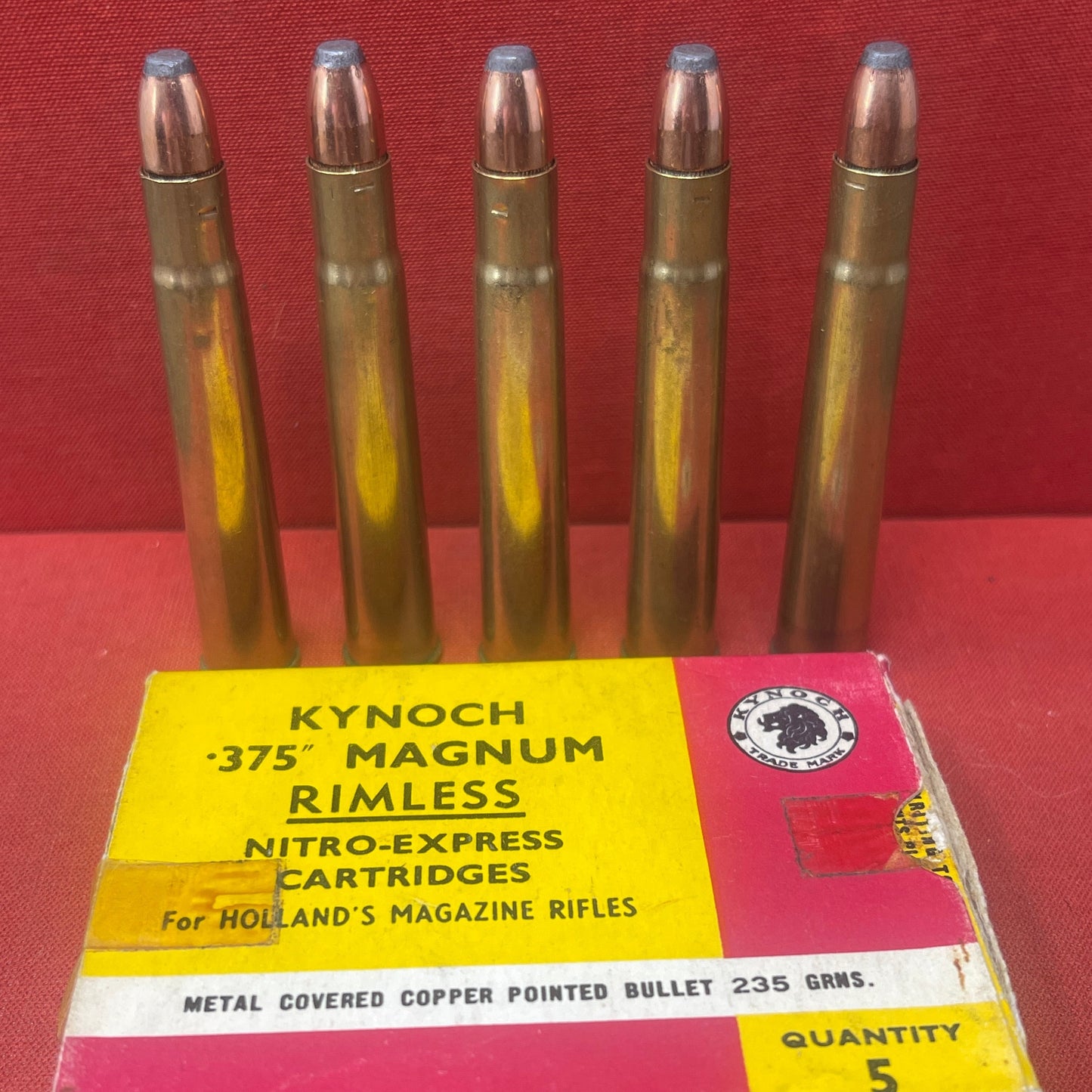 5 x Kynoch .375 Magnum Rimless in original box