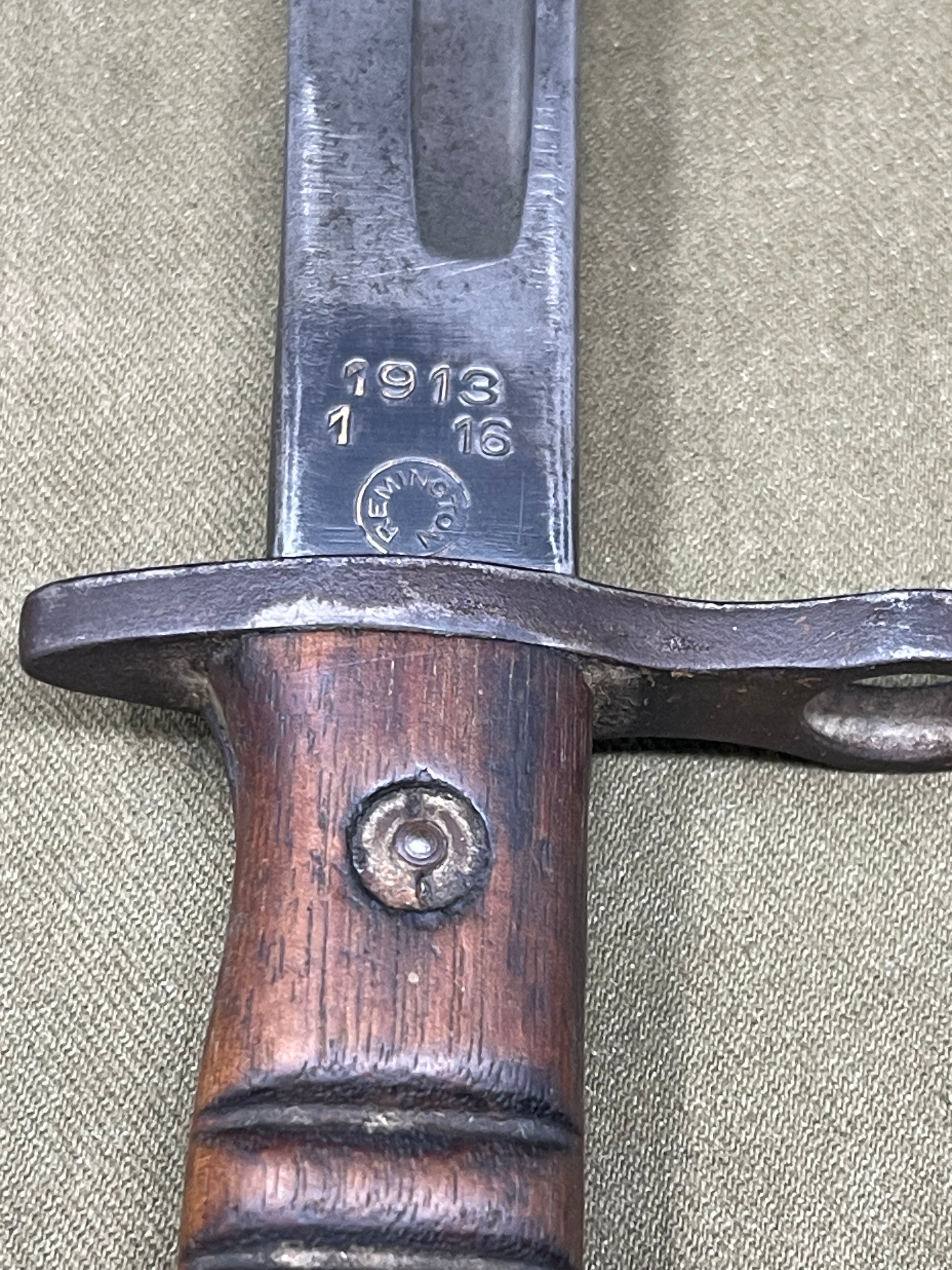 Original U.S. Army P14 M1913 Sword Bayonet – Remington January  1916 – Excellent Condition with LeatherFrog