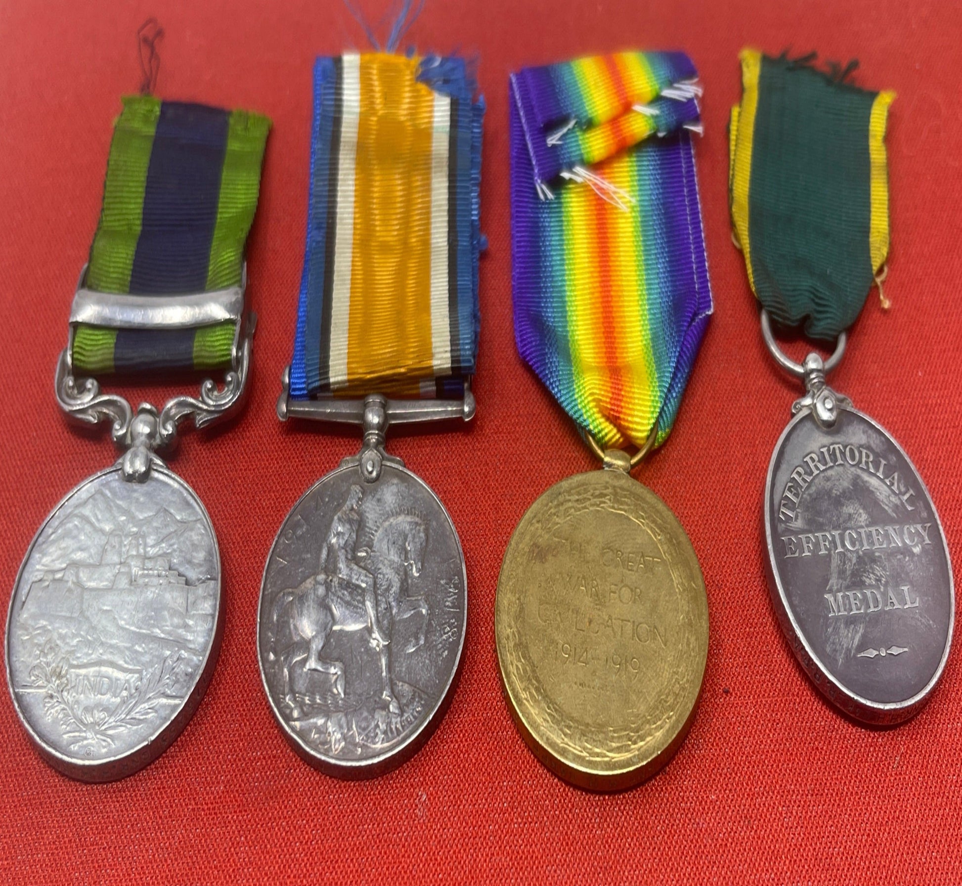 WW1 Group NWF Frontier, British War Medal, Victory Medal and Territorial Efficeiency Medal