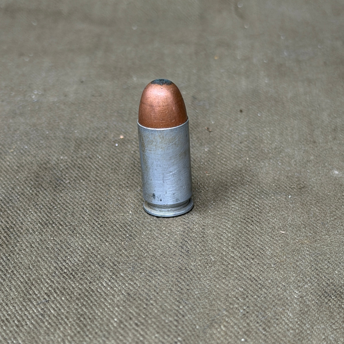 Original WW2 US .45 ACP Cartridge – EC 43 – Evansville Sunbeam – 1943 Steel Case – Inert