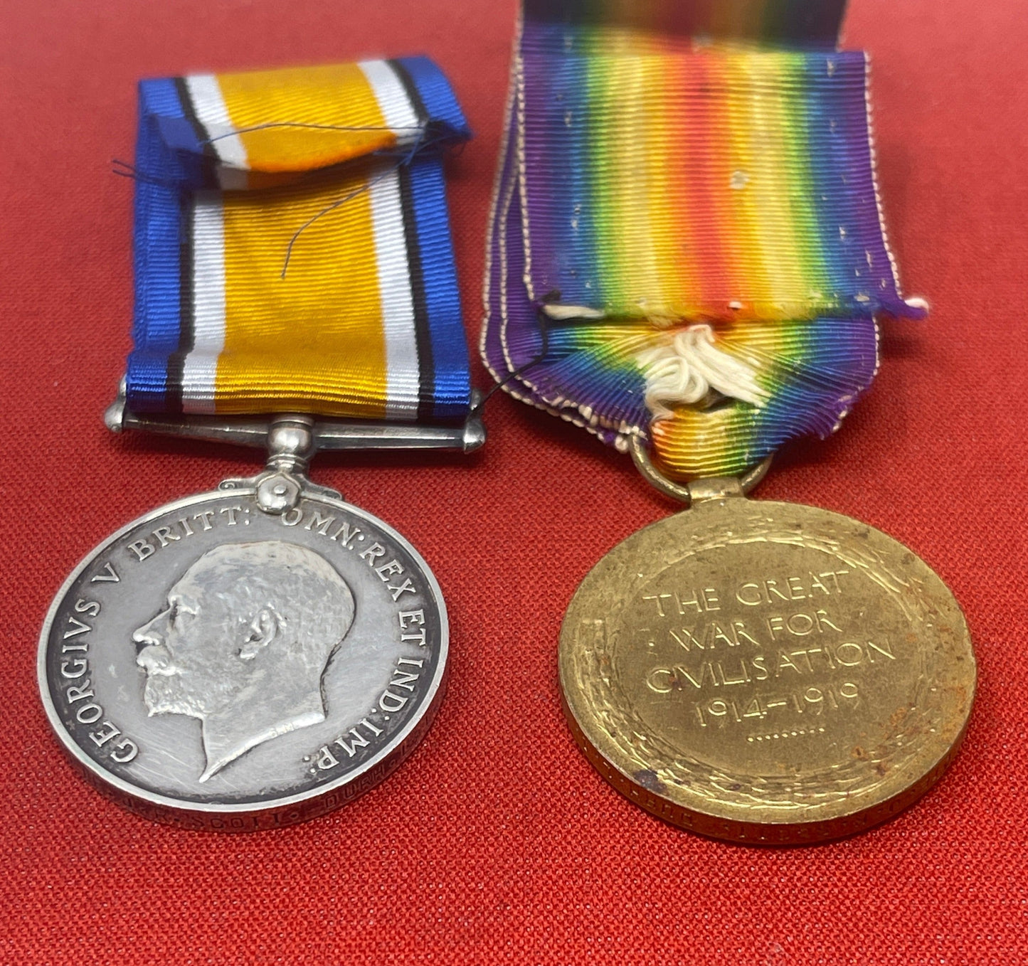 WW1 Pair Durham Light Infantry  British War Medal Victory Medal