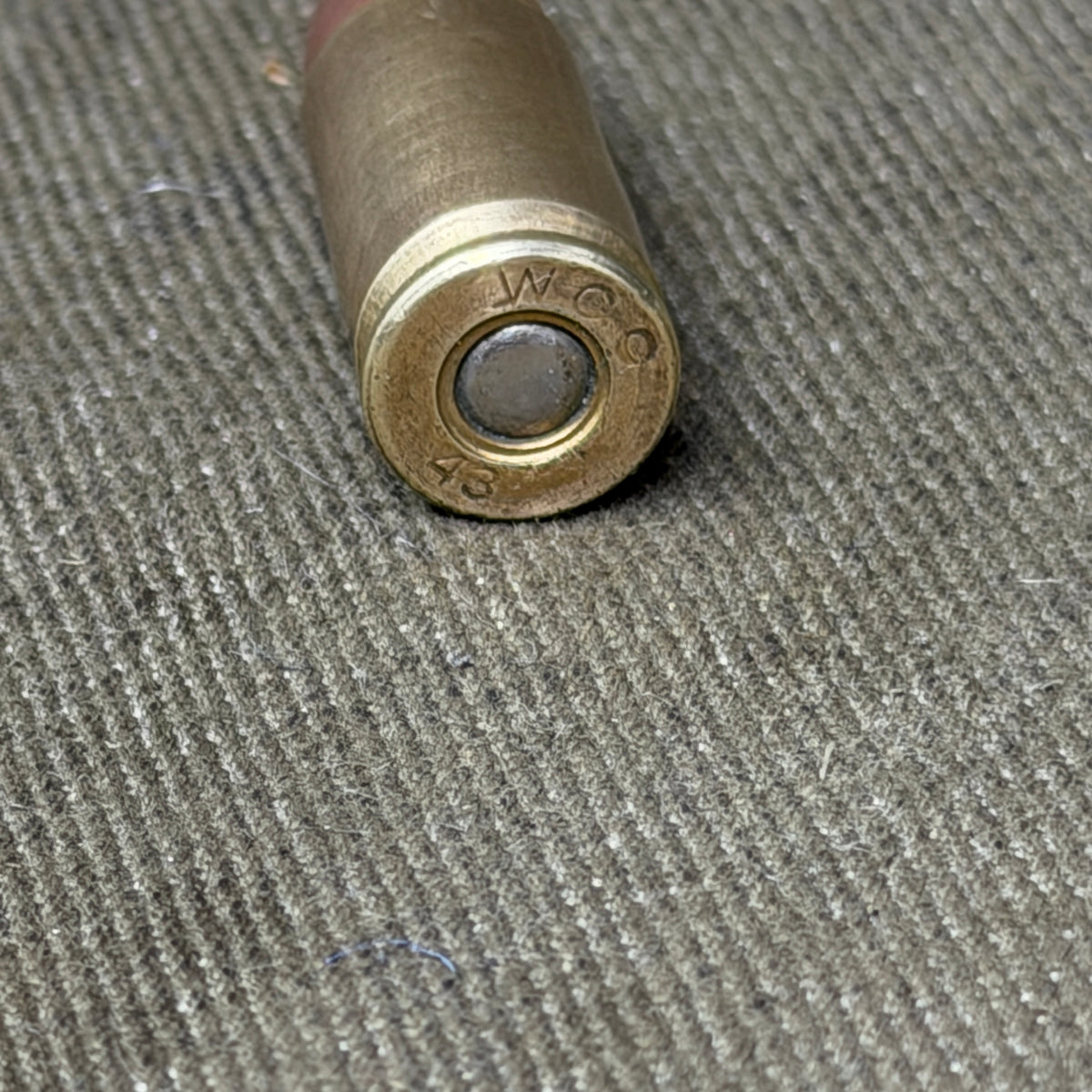 Original WW2 US 9mm Parabellum Cartridge – WCC 1943 – Western Cartridge Co. – Inert
