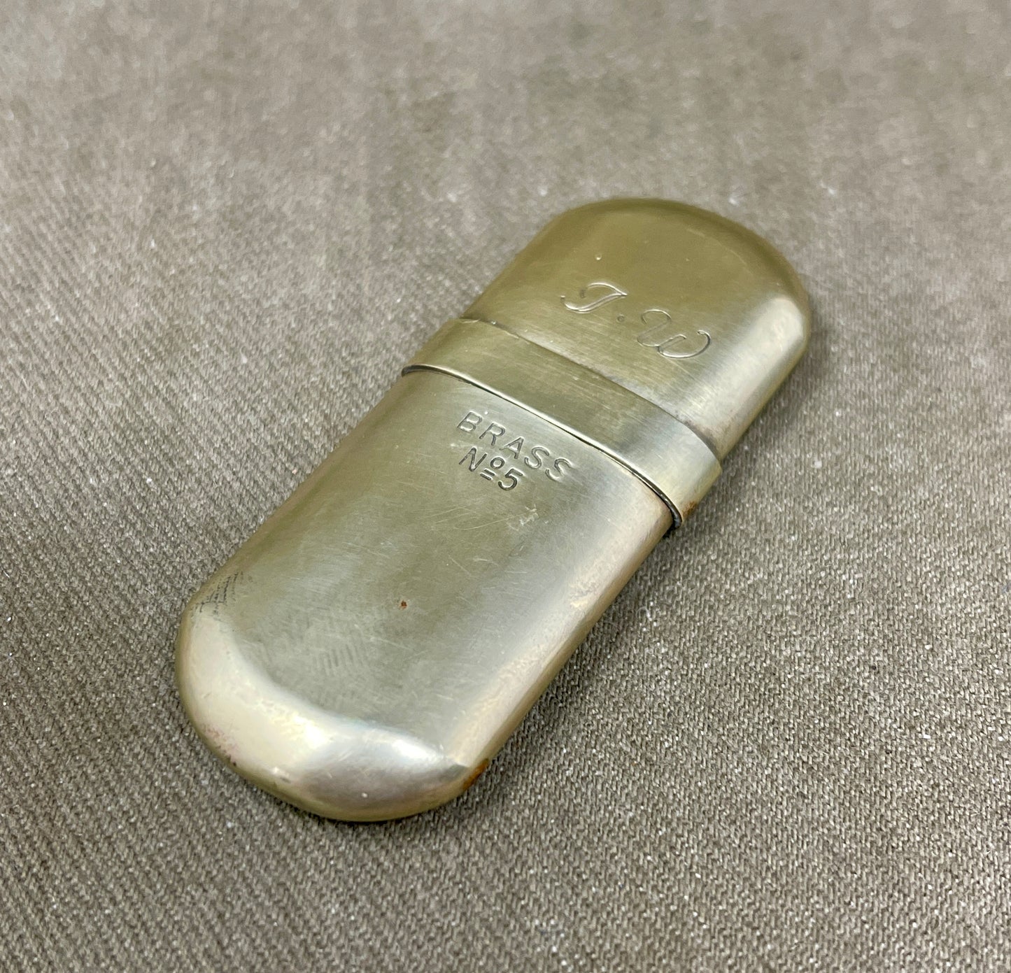intage Brass No 5 Smoke Stone Trench Lighter