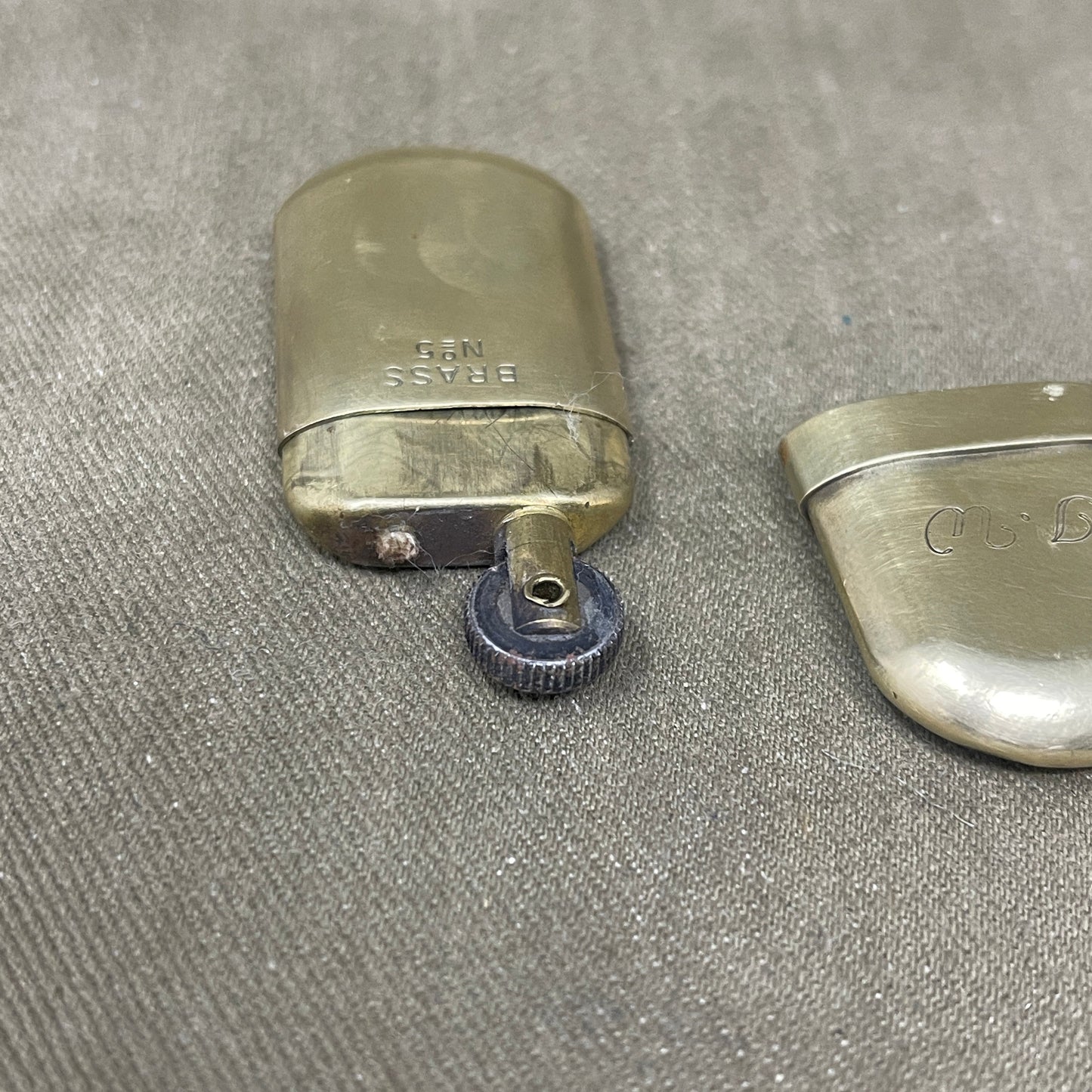 intage Brass No 5 Smoke Stone Trench Lighter
