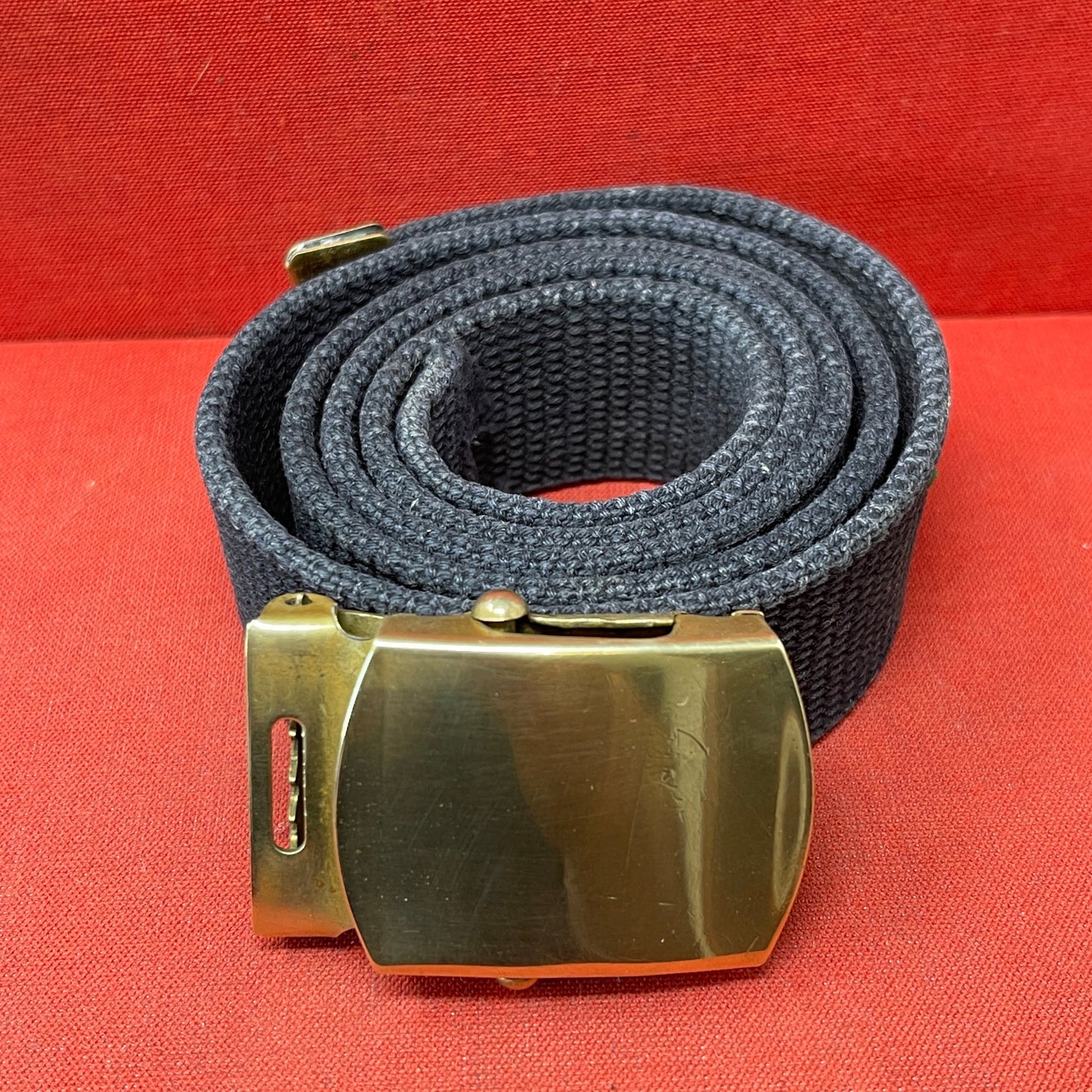 US Army Black Web Belt with Brass Buckle