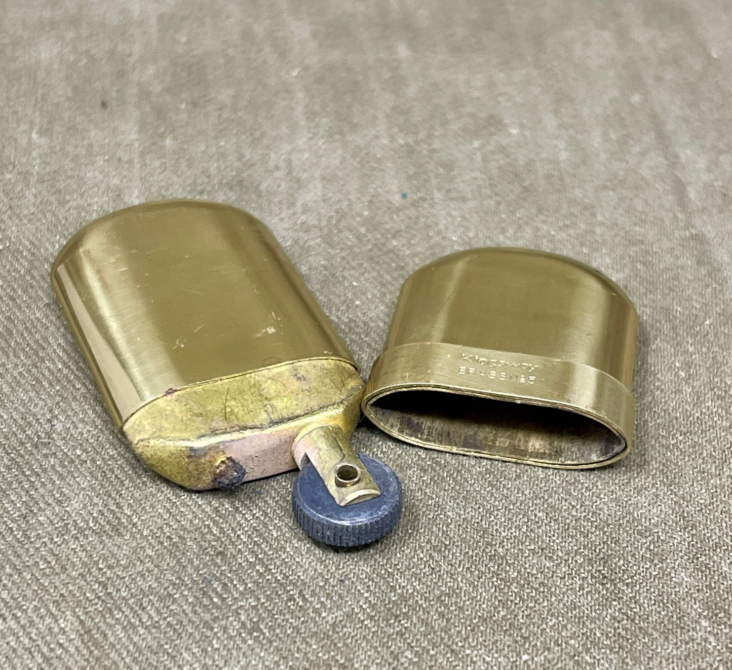 Vintage Selection of Brass trench lighters, Match holders, and Hand warmers