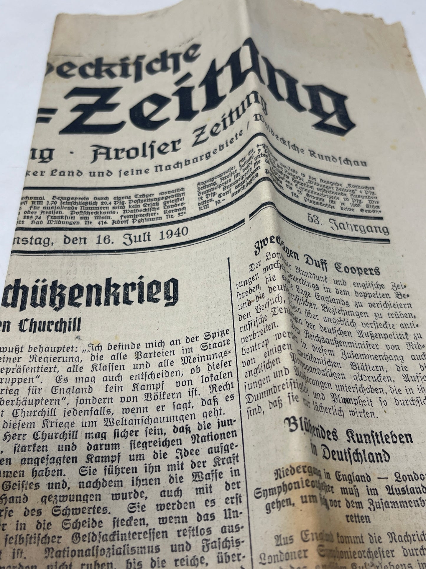 Waldeckische Landeszeitung Feldpost