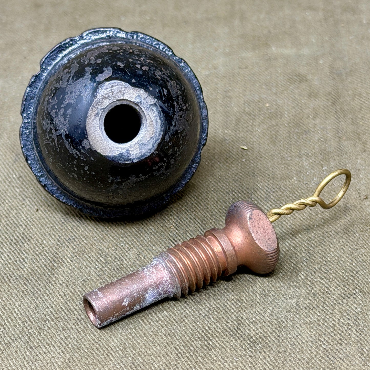 Original WWI German M1917 Eierhandgranate Egg Grenade – Inert – Complete Fuse