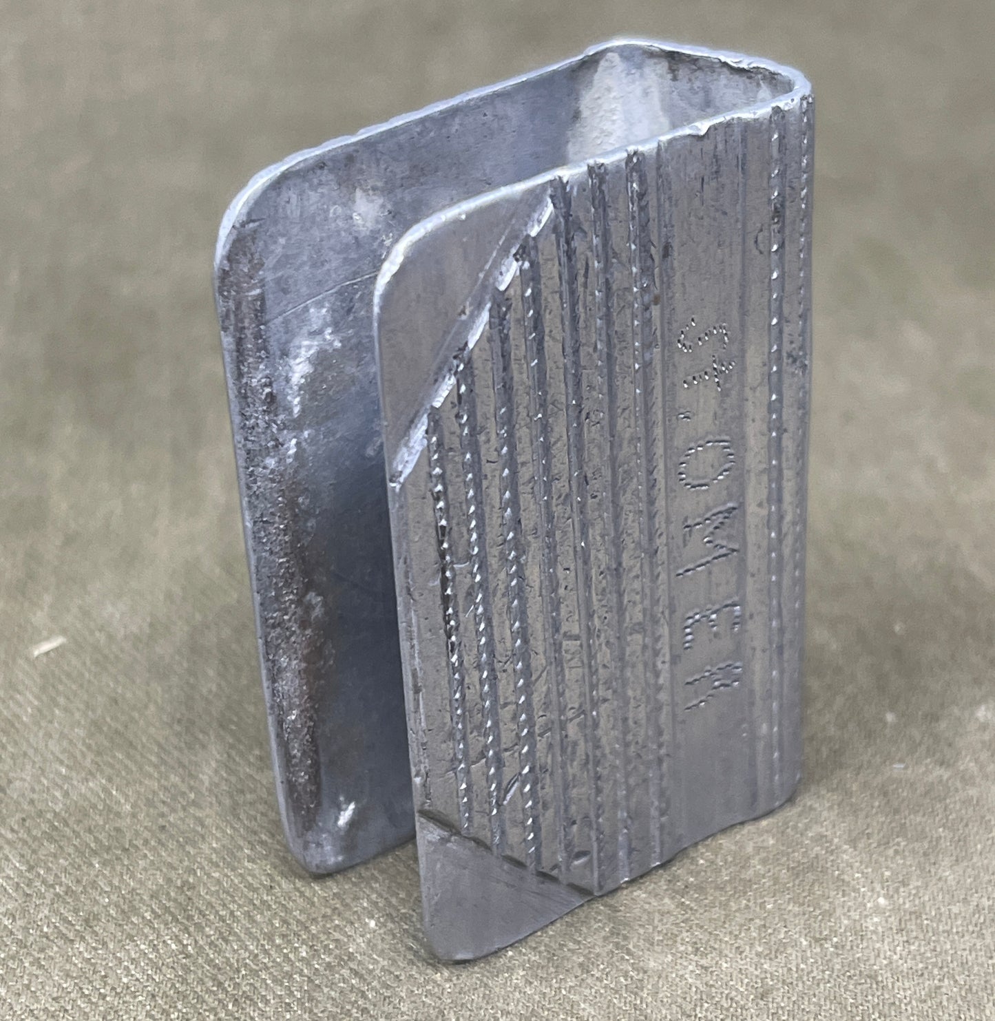 WW2 Aluminium Prisoner Of War Trench Art Matchbox Cover 203 Prisoner Of War POW Camp