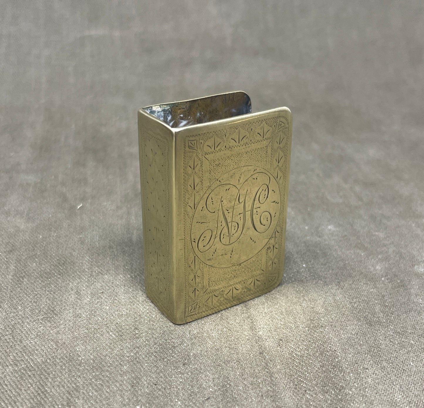 WW1  Brass Trench Art Matchbox Holder
