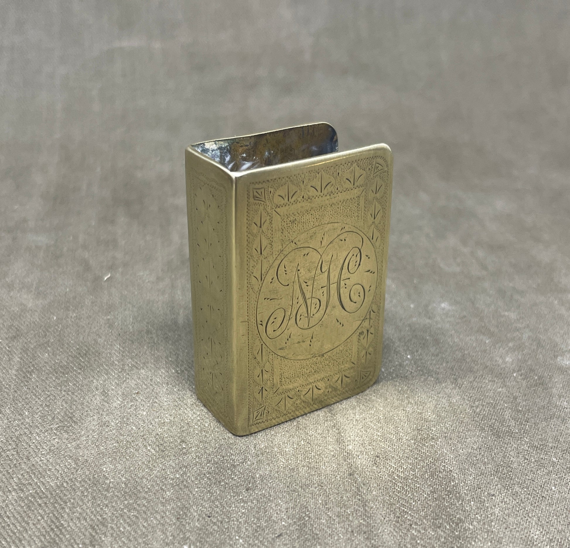 WW1  Brass Trench Art Matchbox Holder