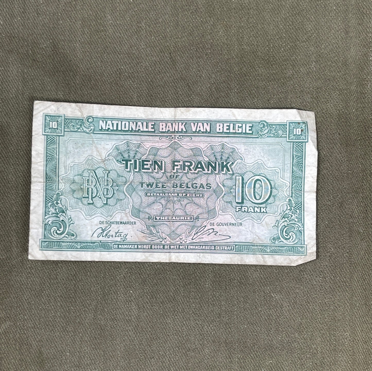 WW2 Selection of European Occupied Countries Banknotes France, Belgium