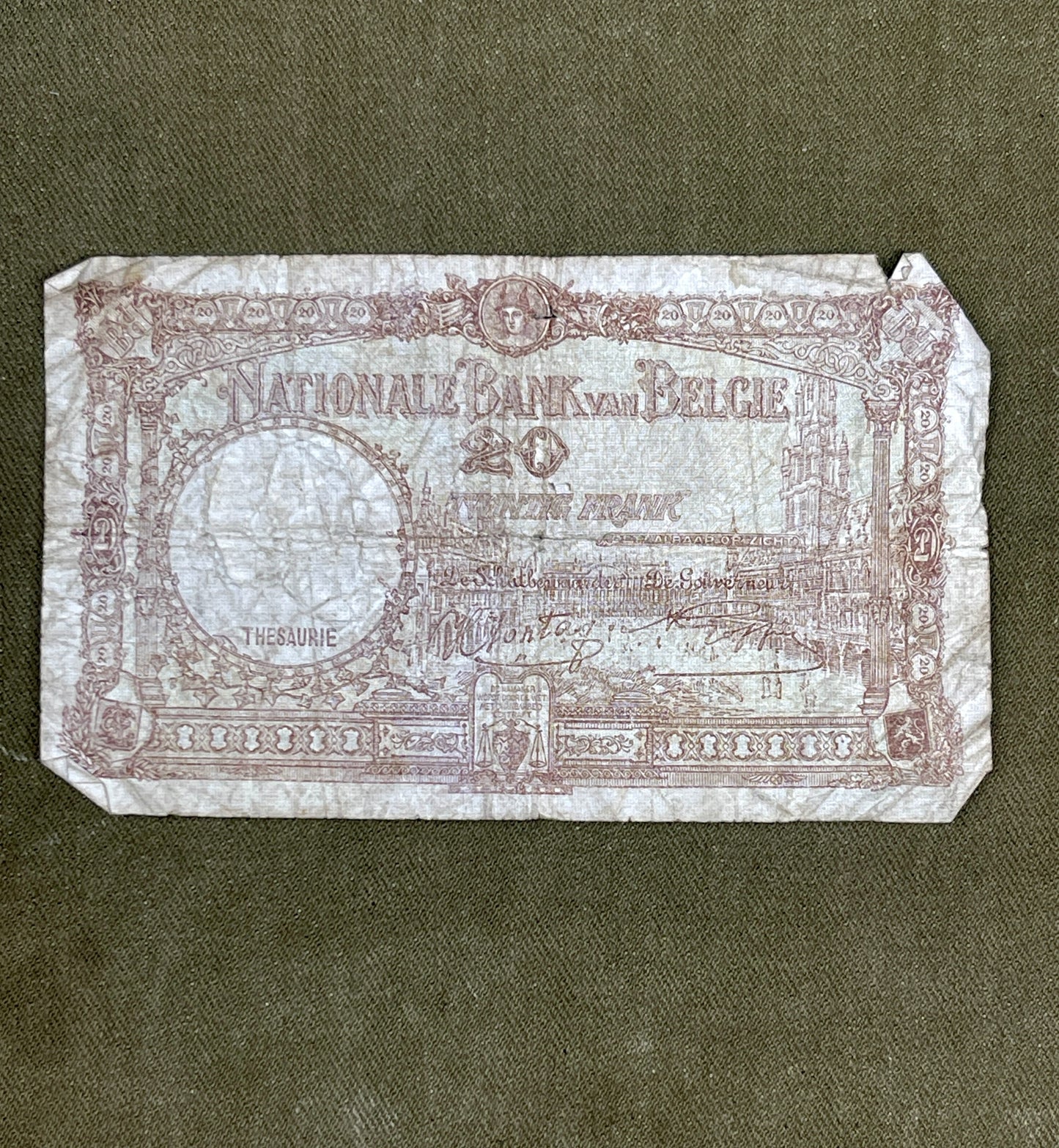 WW2 Selection of European Occupied Countries Banknotes France, Belgium