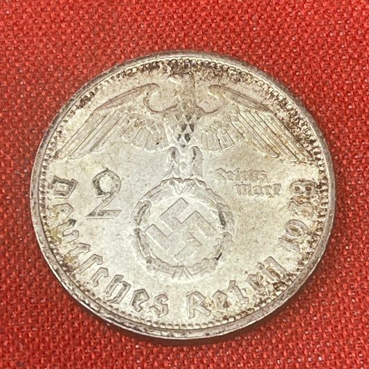 Germany - Third Reich 2 Reichsmark, Paul Von Hindenburg 1933-1939