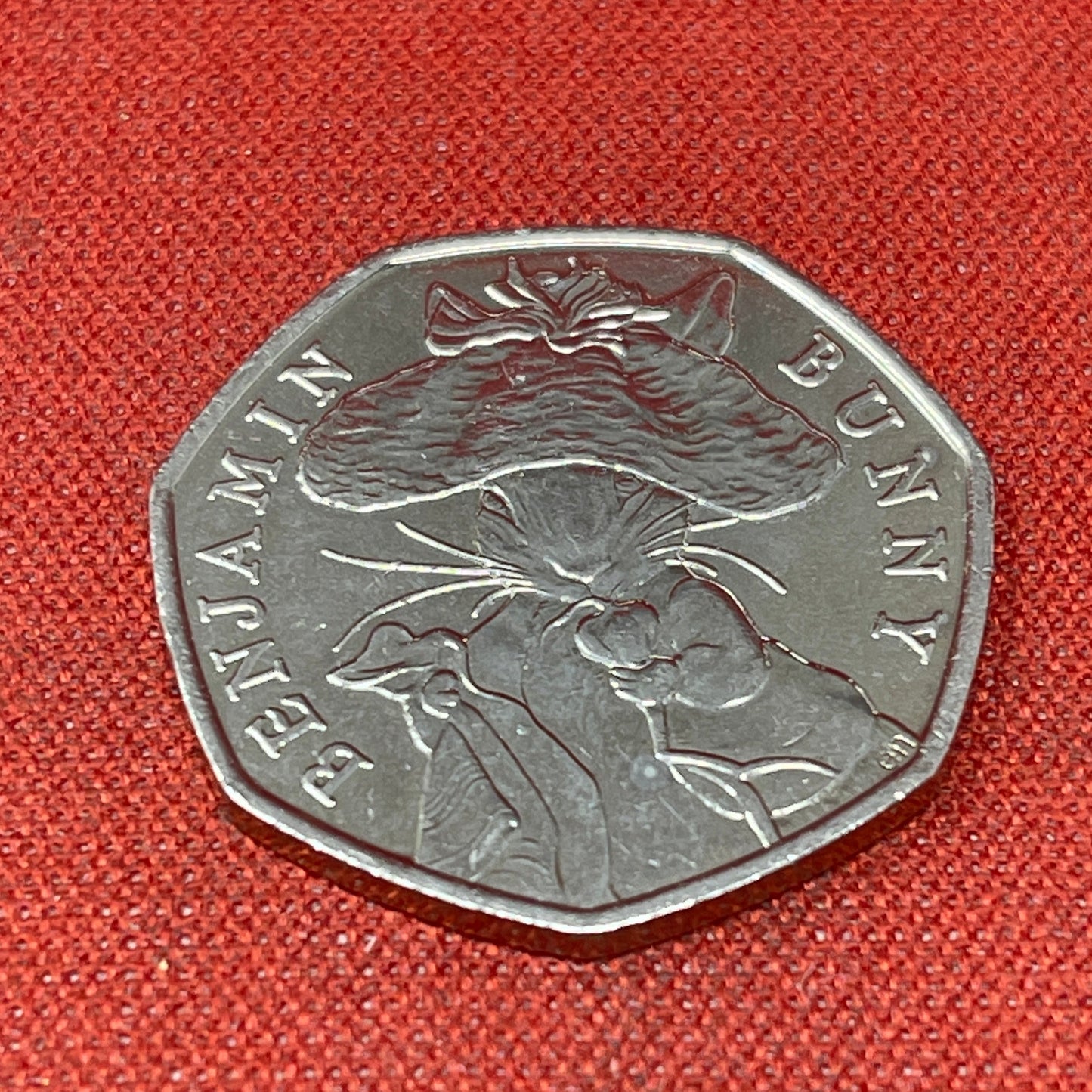 Benjamin Bunny 50p Coin 2017 celebrating the works of Beatrix Potter.