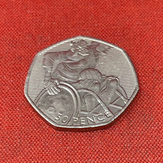 2011 London Olympics Wheelchair Rugby 50p Pence Coin Circulated 