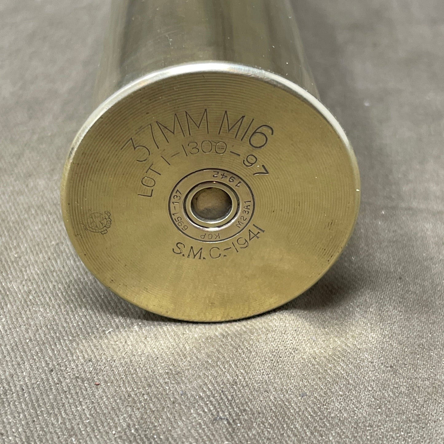 US Army WW2 37MM M16 Brass Cartridge Case : 1941