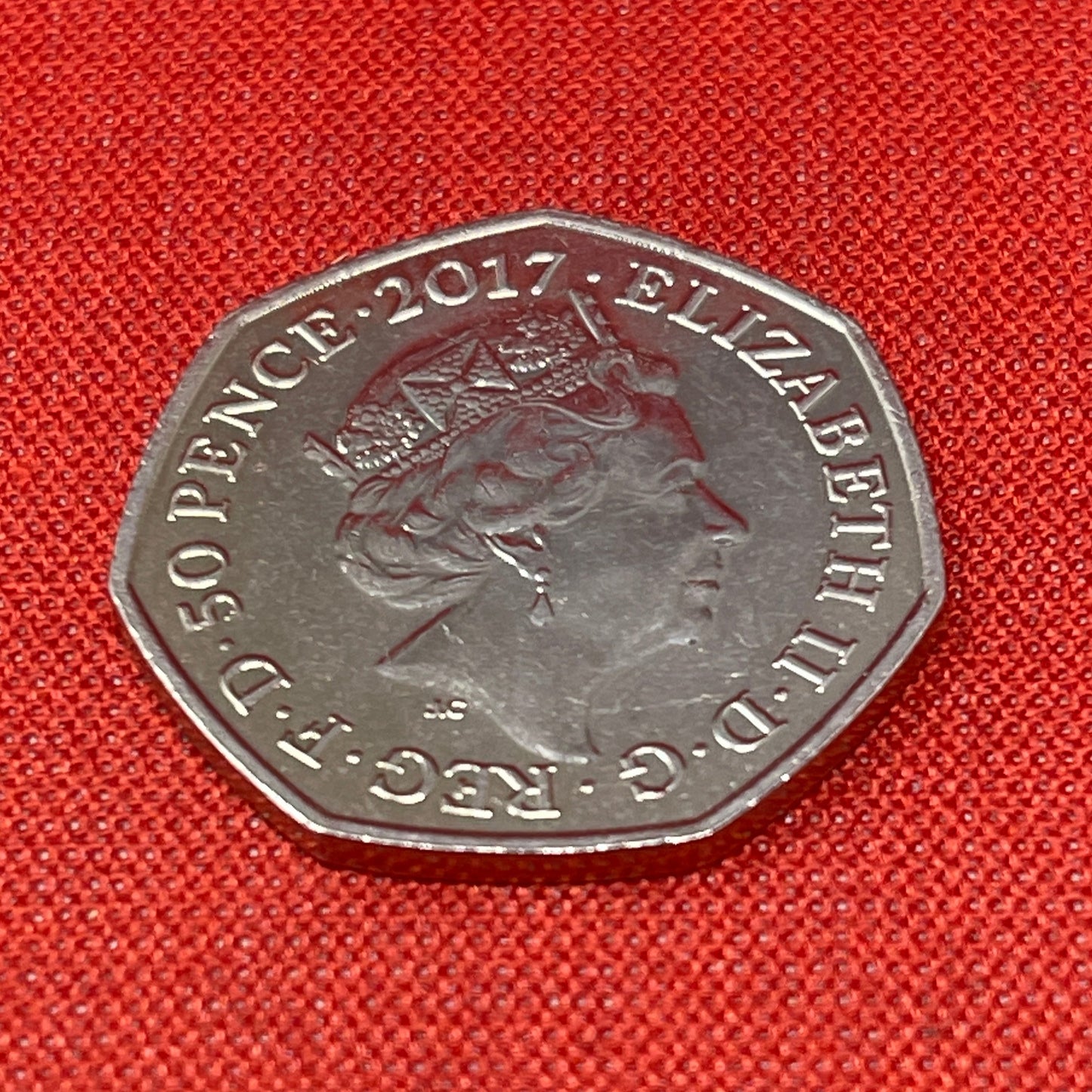 Benjamin Bunny 50p Coin 2017 celebrating the works of Beatrix Potter.