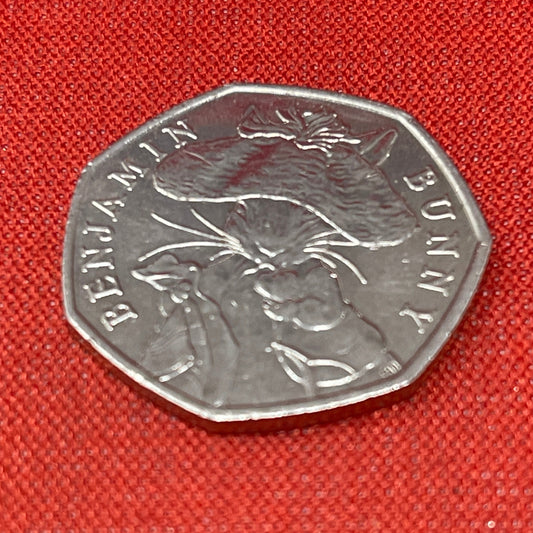 Benjamin Bunny 50p Coin 2017 celebrating the works of Beatrix Potter.