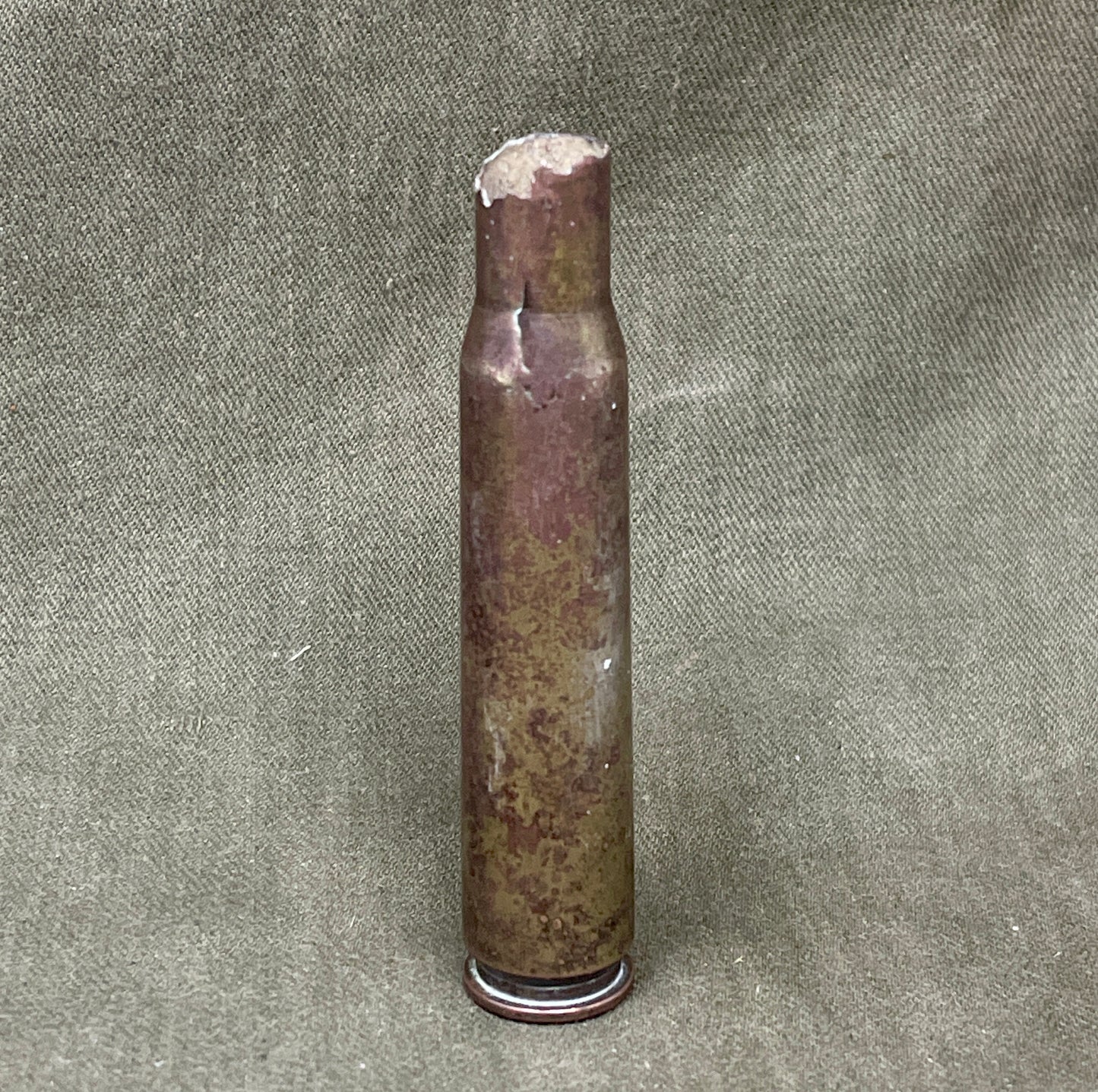 1Recovered USAAF WWII .50 Cal Cartridge Case – Stamped RA 1942