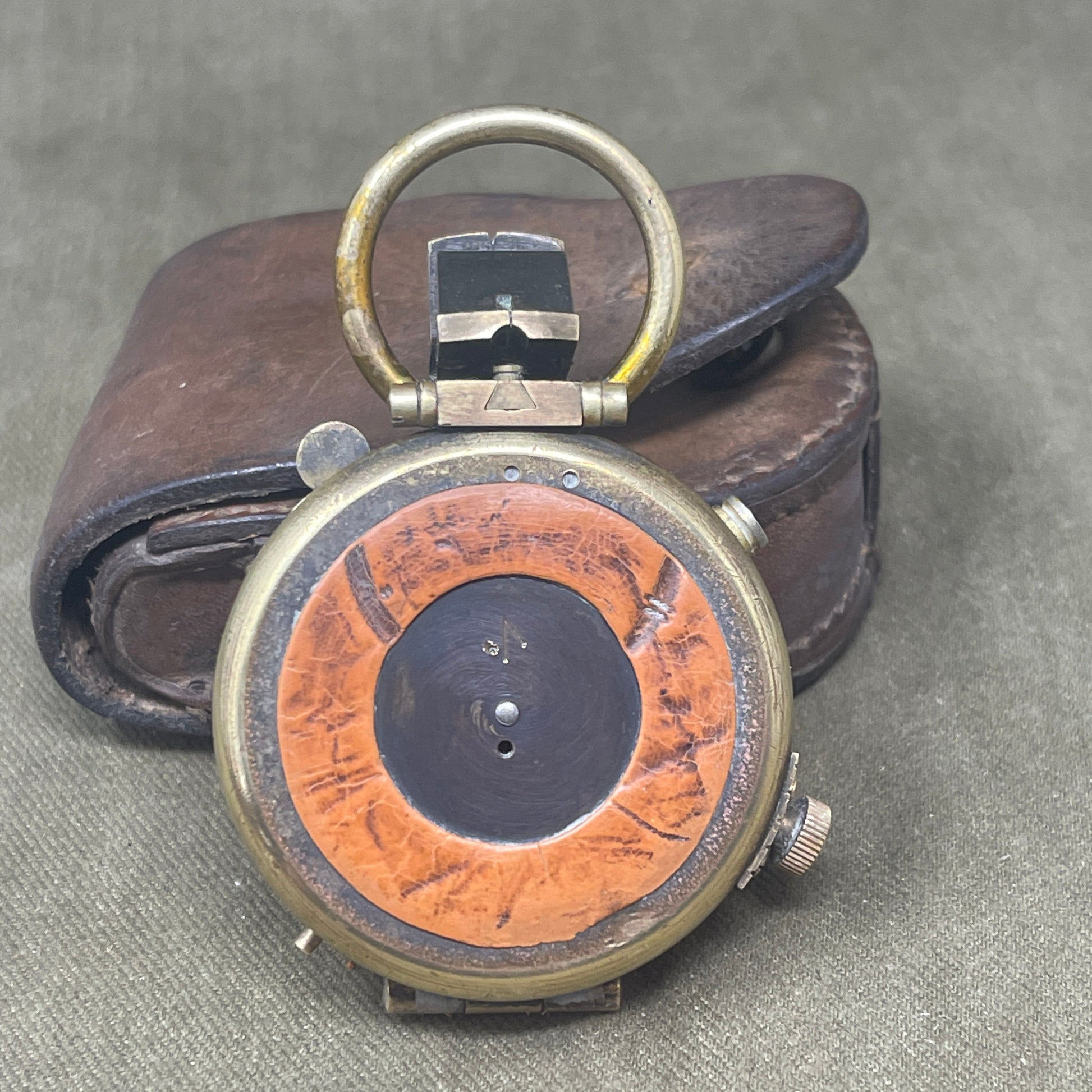WWI British Military Compass by Short & Mason – With Original Leather Case


