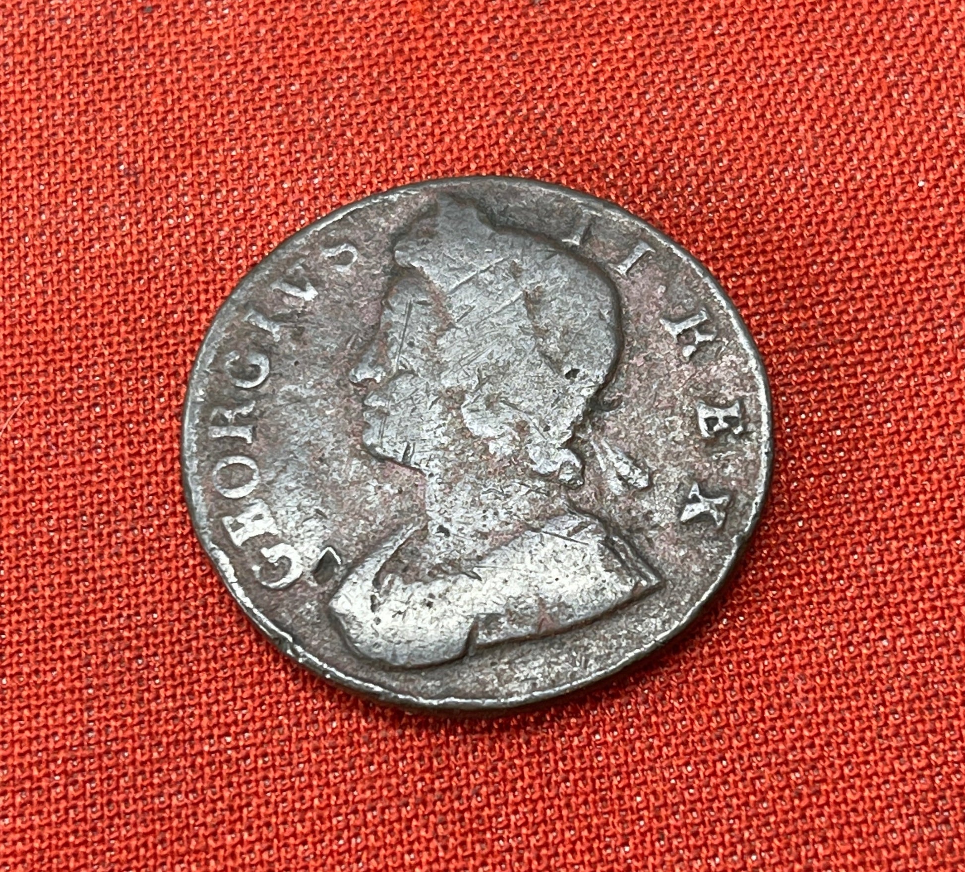 1733 King George II Half Penny