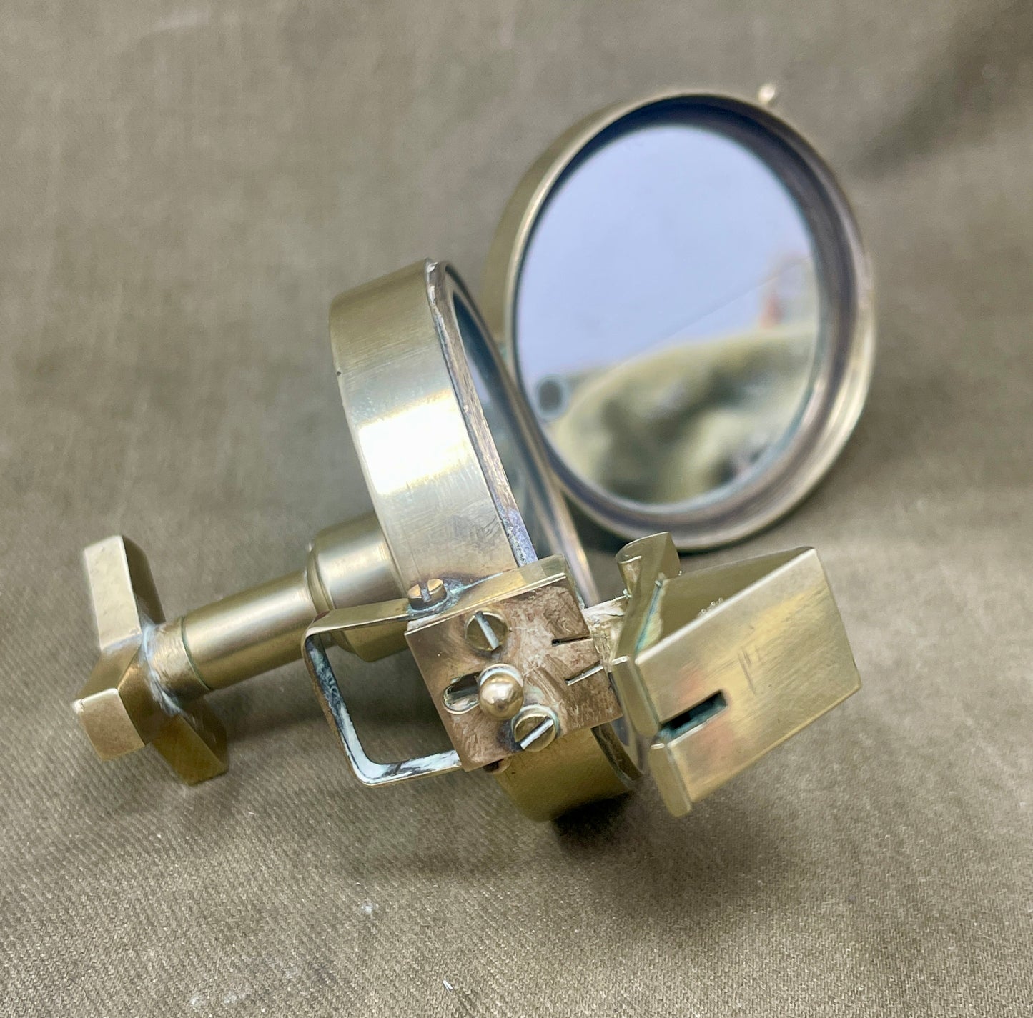 T. Cooke London Brass Prismatic Nautical Navigation Compass with Stand
