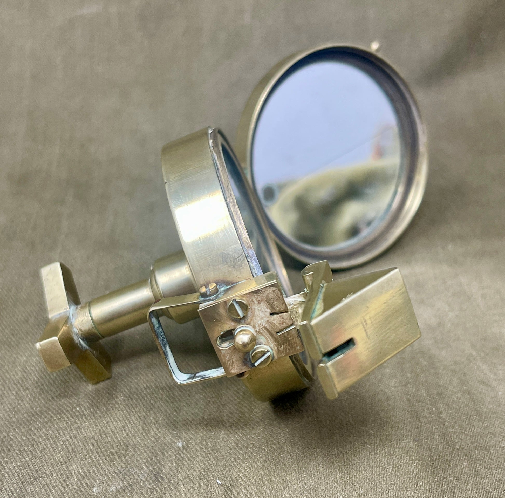 T. Cooke London Brass Prismatic Nautical Navigation Compass with Stand