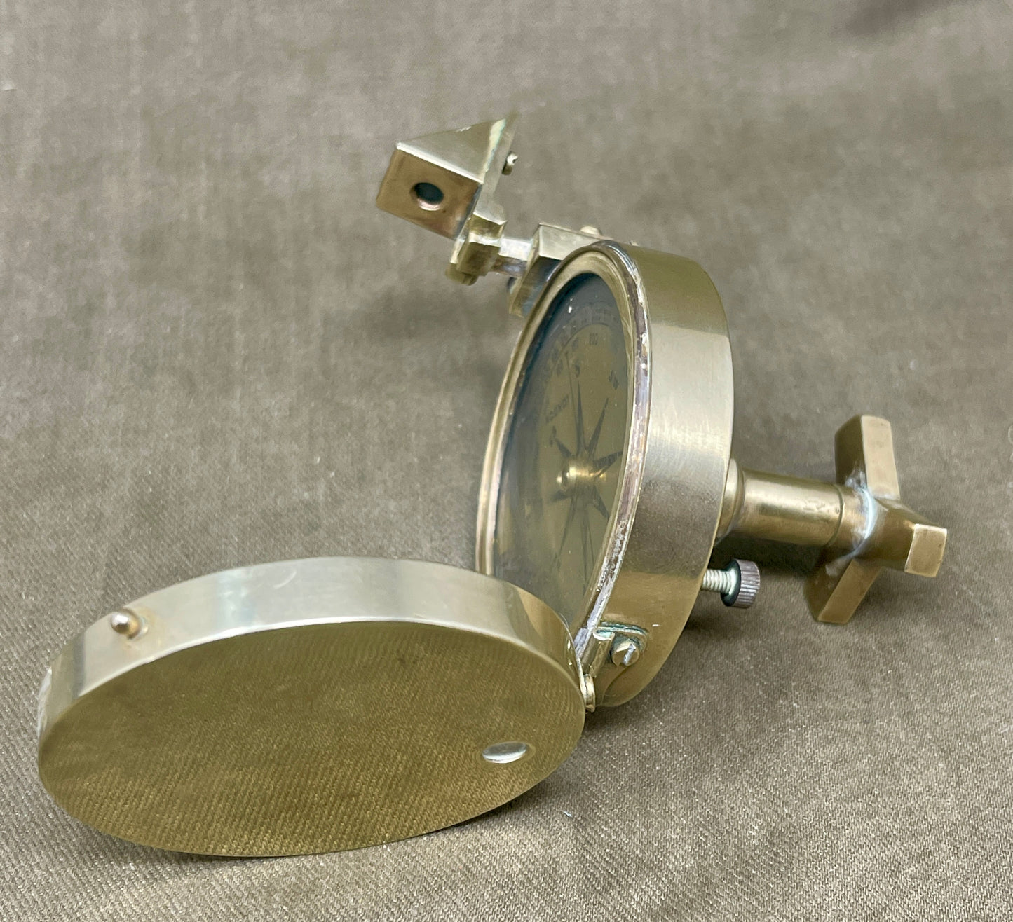 T. Cooke London Brass Prismatic Nautical Navigation Compass with Stand