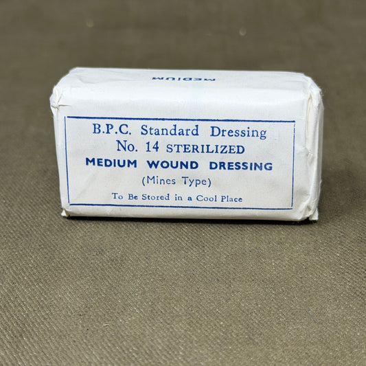 British Military B.P.C. No.14 Medium Wound Dressing – Mines Type – Vintage Field Medical