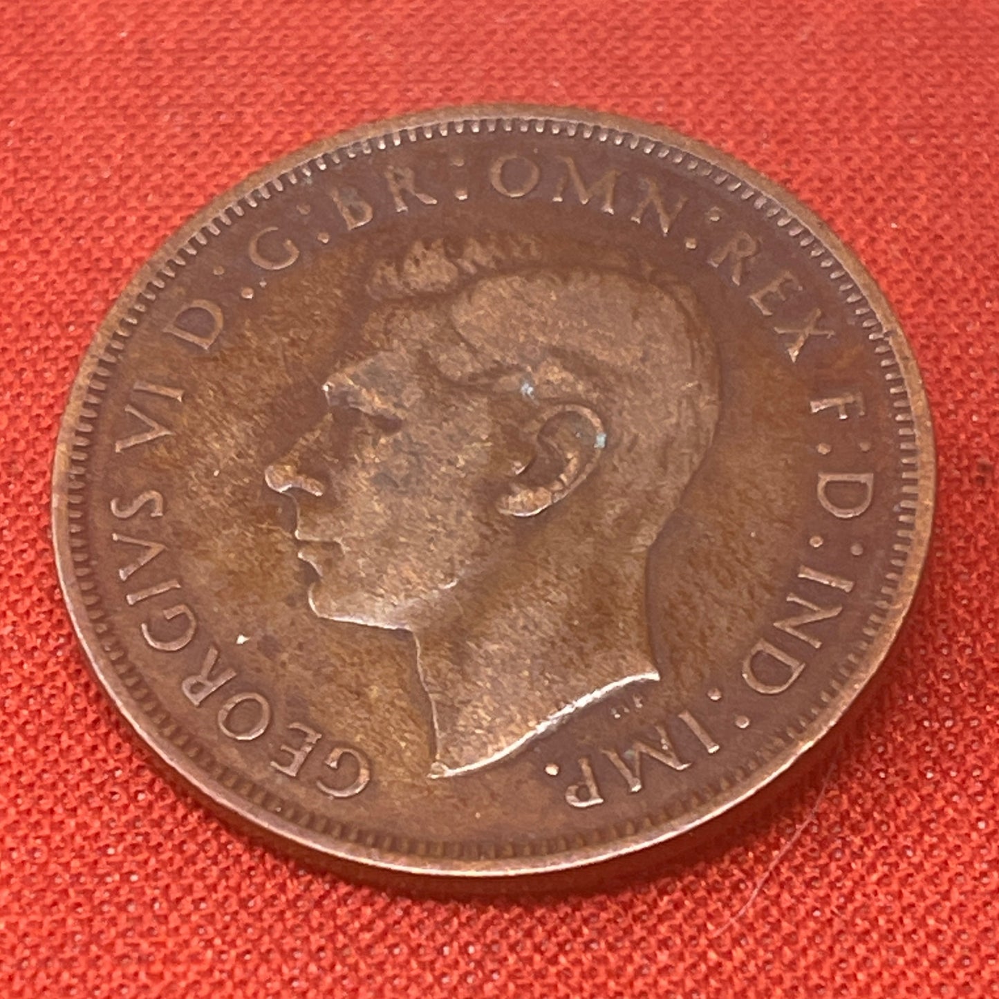 King George V1 One Penny Dated 1939