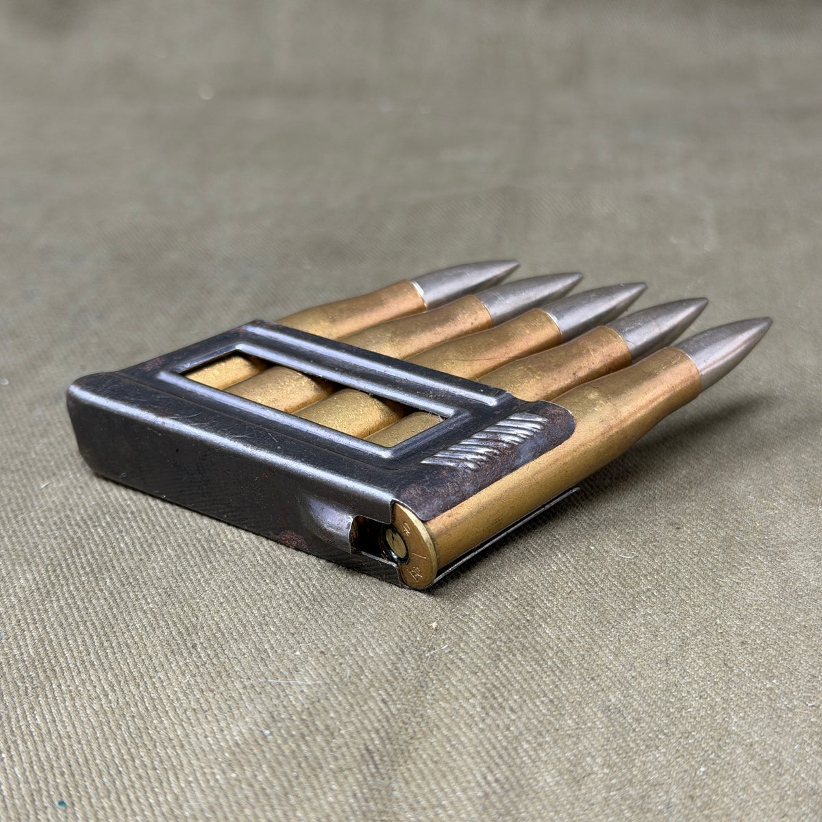 1938 Austrian 8×56R M30S Mannlicher M95 5-Round En-Bloc Clip – Inert