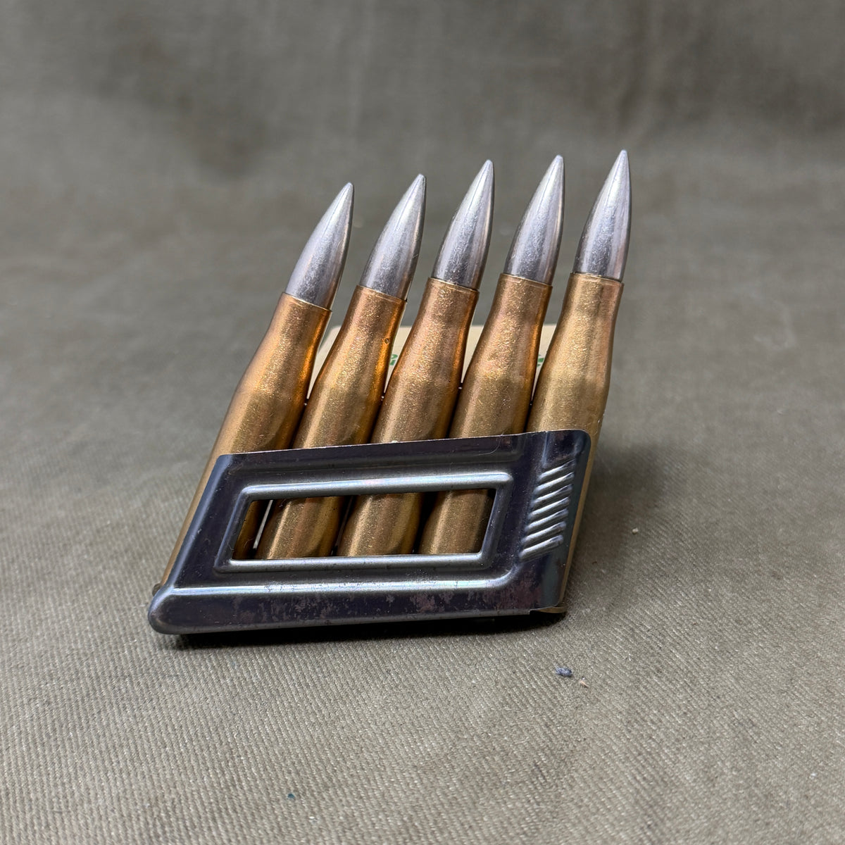 WWII Austrian/German 8×56R Mannlicher M95 5-Round En-Bloc Clip – Eagle Marked – Inert