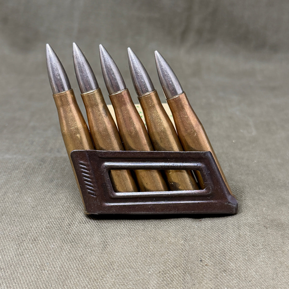 1938 Austrian 8×56R M30S Mannlicher M95 5-Round En-Bloc Clip – Czech M Mark – Inert