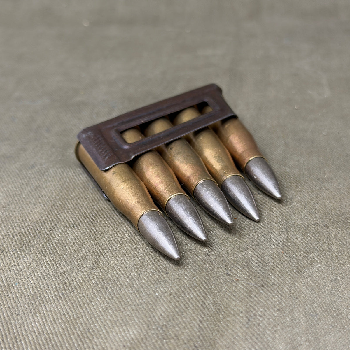 1938 Austrian 8×56R M30S Mannlicher M95 5-Round En-Bloc Clip – Czech M Mark – Inert
