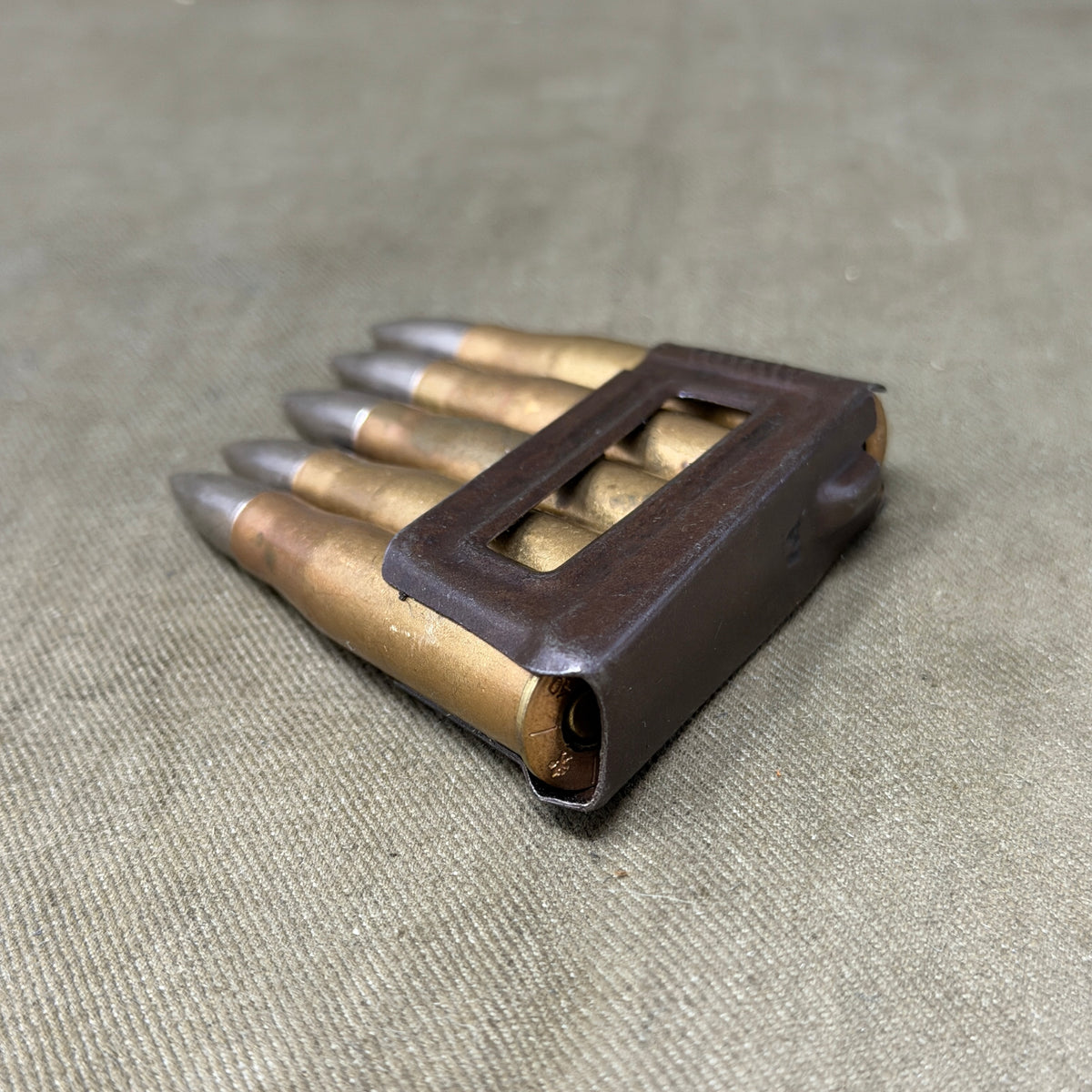 1938 Austrian 8×56R M30S Mannlicher M95 5-Round En-Bloc Clip – Czech M Mark – Inert