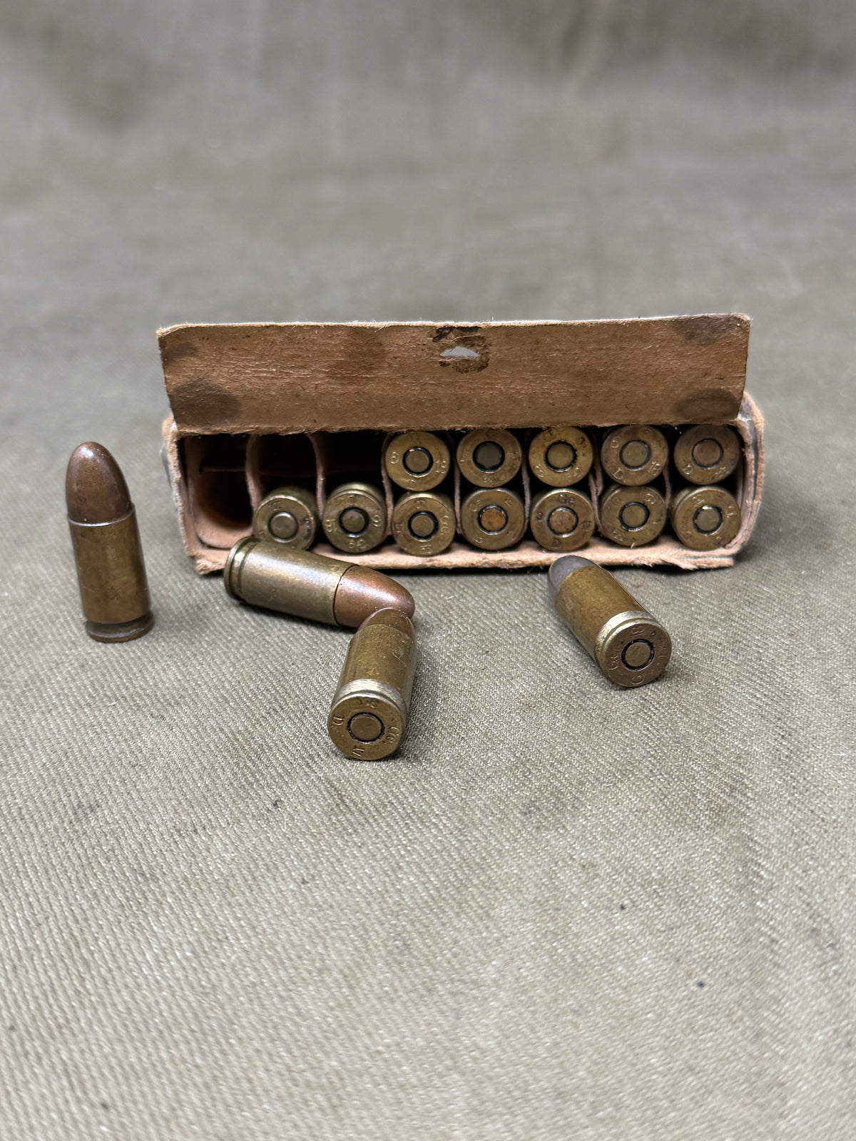 Rare WWI German 1918 9mm Pistolenpatrone 08 – Original 16-Round Packet – Inert