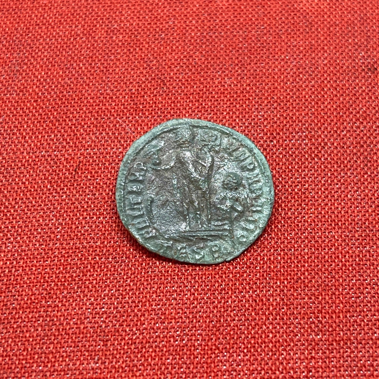 Constantius II AE3 Soldier holding globe and spear