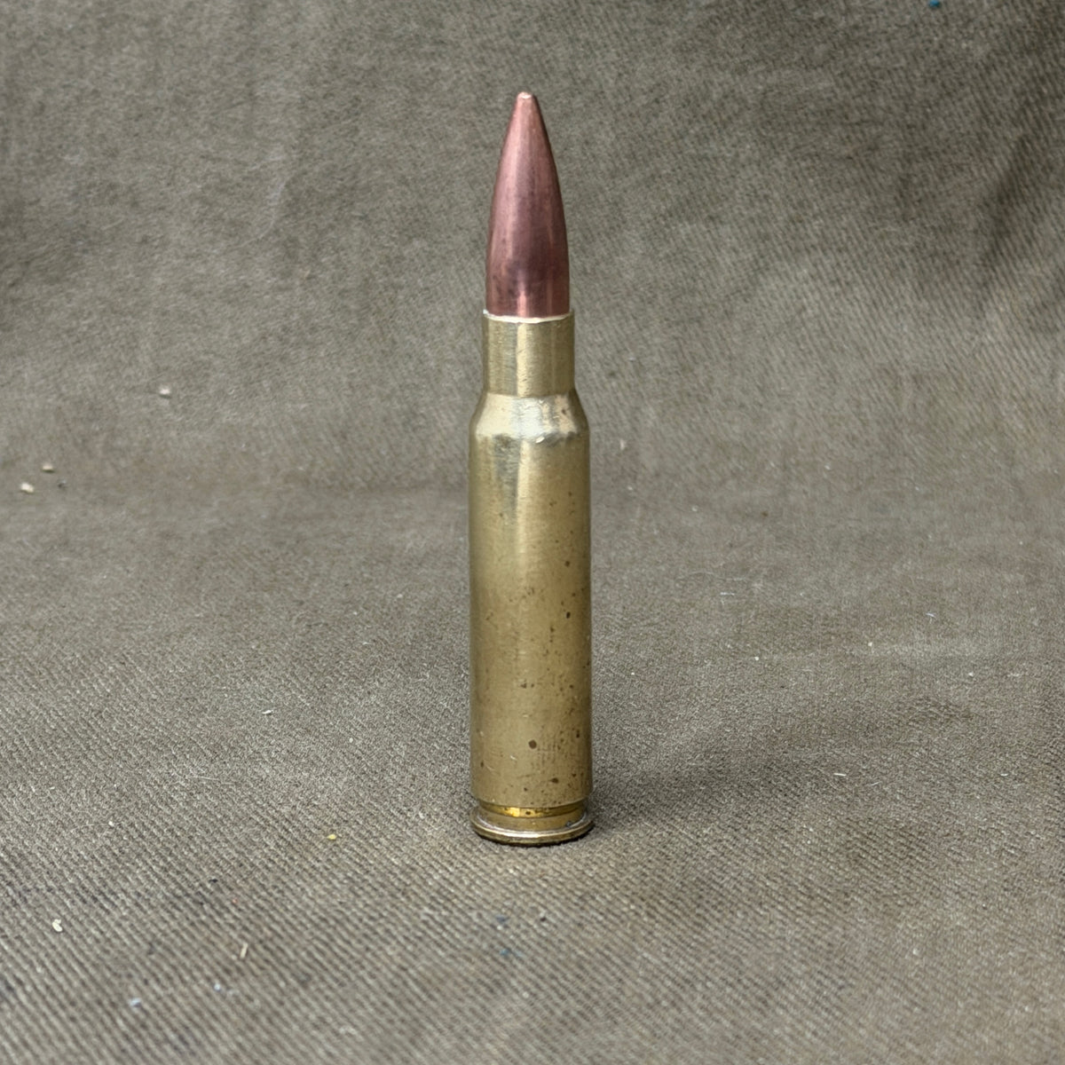 Vintage Israeli IDF 7.62×51mm NATO (.308) inert military cartridge. Original Israeli military surplus collector's display round. 18+.