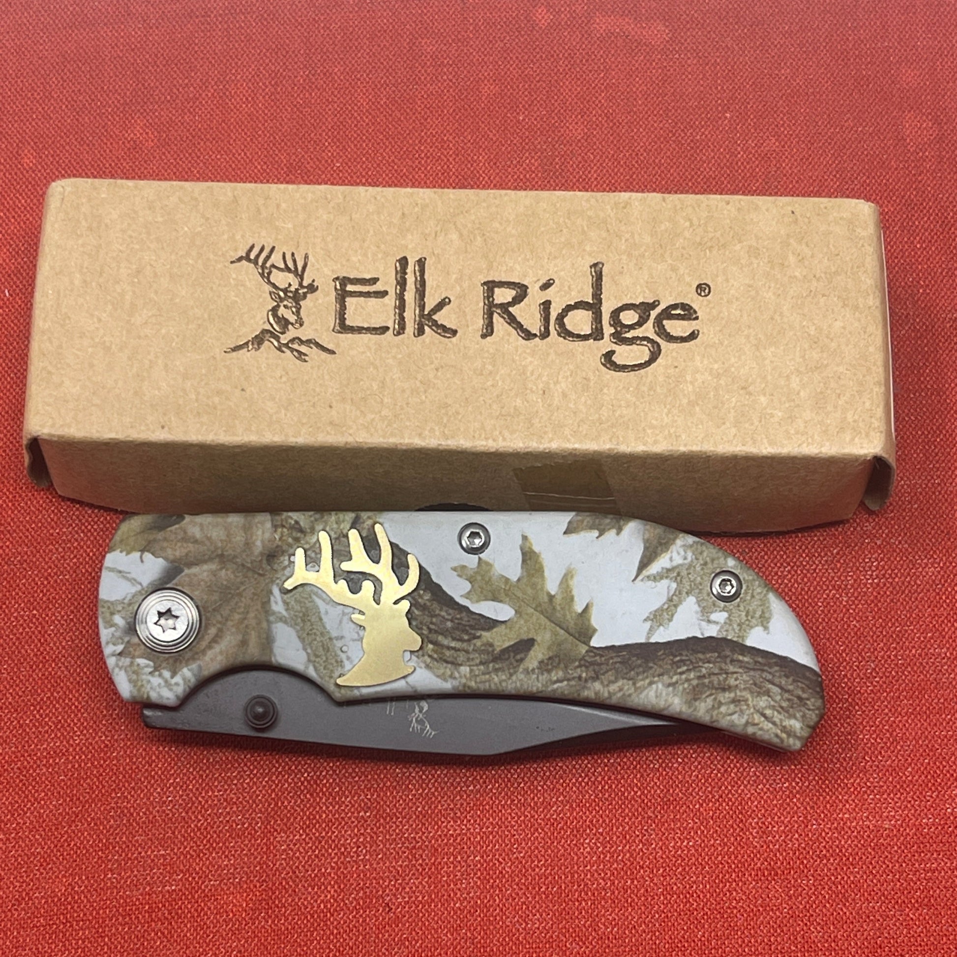 Elk Ridge 118CA UK EDC Woodland Folding Knife - 2.5" Clip Point Locking Blade