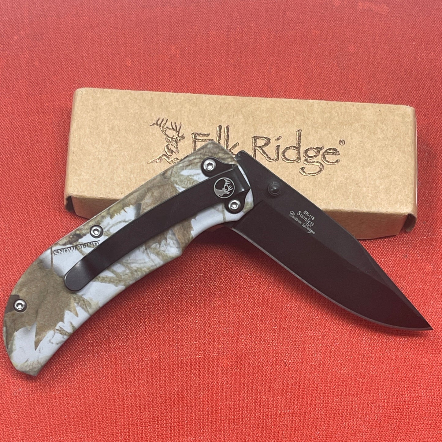 Elk Ridge 118CA UK EDC Woodland Folding Knife - 2.5" Clip Point Locking Blade