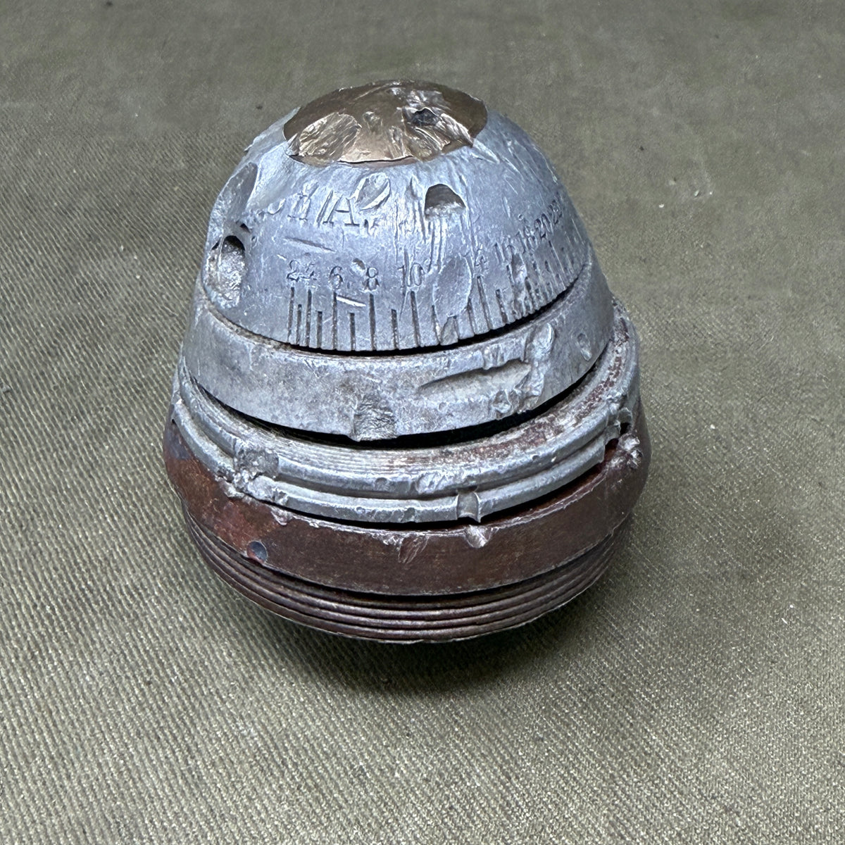 Original WW1 German 77mm Artillery Time Fuze – Dopp. Z. 96 – Battlefield Relic