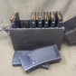 Authentic WW2 German MG13 magazine ammo box with 8 original MG13 magazines and 5 inert 7.92mm rounds. All items stamped with Waffenamt and dates. Excellent condition.