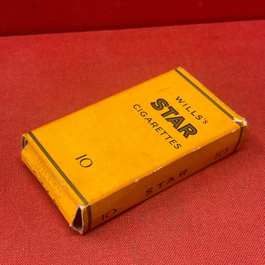 A box of Wills STAR cigarettes refers to a brand of cigarettes produced by W.D. & H.O. Wills, a prominent British tobacco company. 