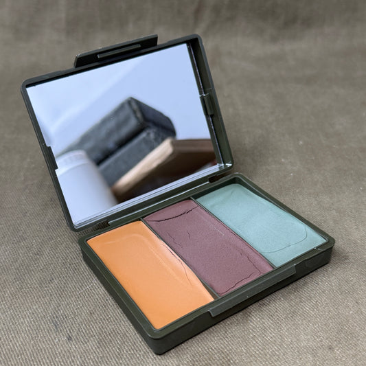 Original British Army MOD Camouflage Face Paint – 3 Colour Compact with Mirror – BCB – NSN 6850-99-886-2850