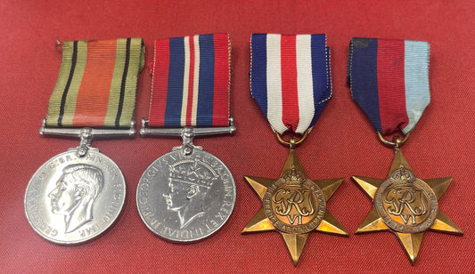 WW2 Set of medals British War Medal, France Germany Star, 1939-45 Star