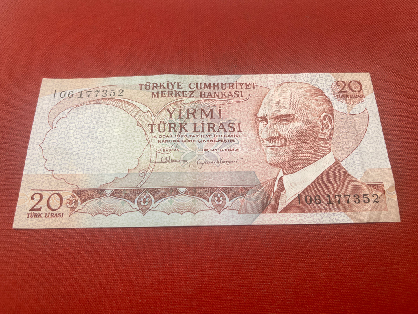 TURKEY 20 LIRAS - Issue Date 1970